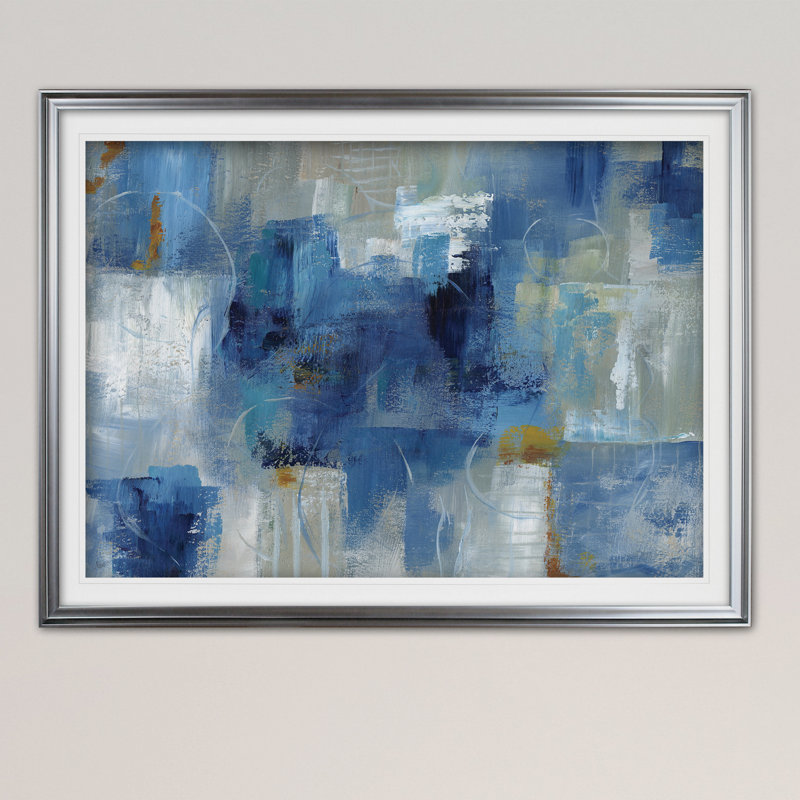 «Blue Morning» - reproduction de cadre photo sur papier, Argent, H 30 po x l 40 po x P 1,5 po