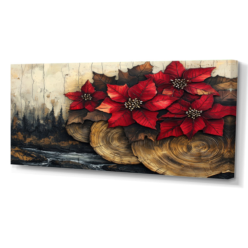 Gosse - art mural floral, H 28 po x l 60 po, Toile tendue