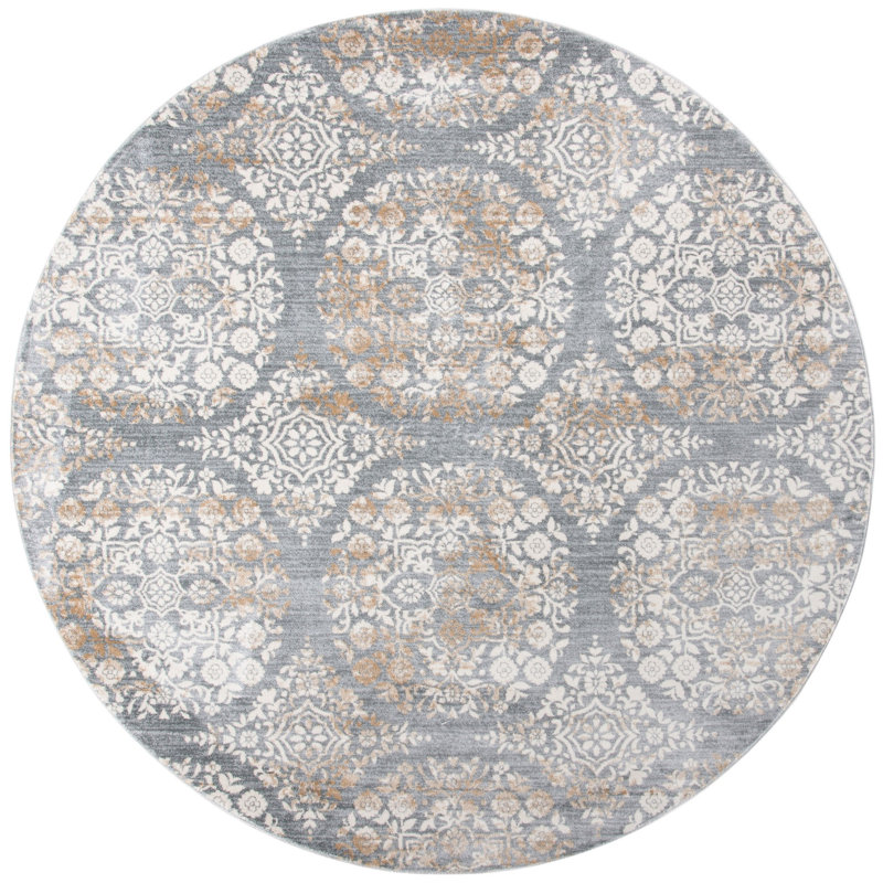 Tapis géométrique Isabella Performance, Rond 6 pi 7 po