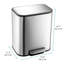 Poubelle à pédale rectangulaire 5,3 gallons en acier inoxydable avec couvercle à fermeture en douceur et seau intérieur