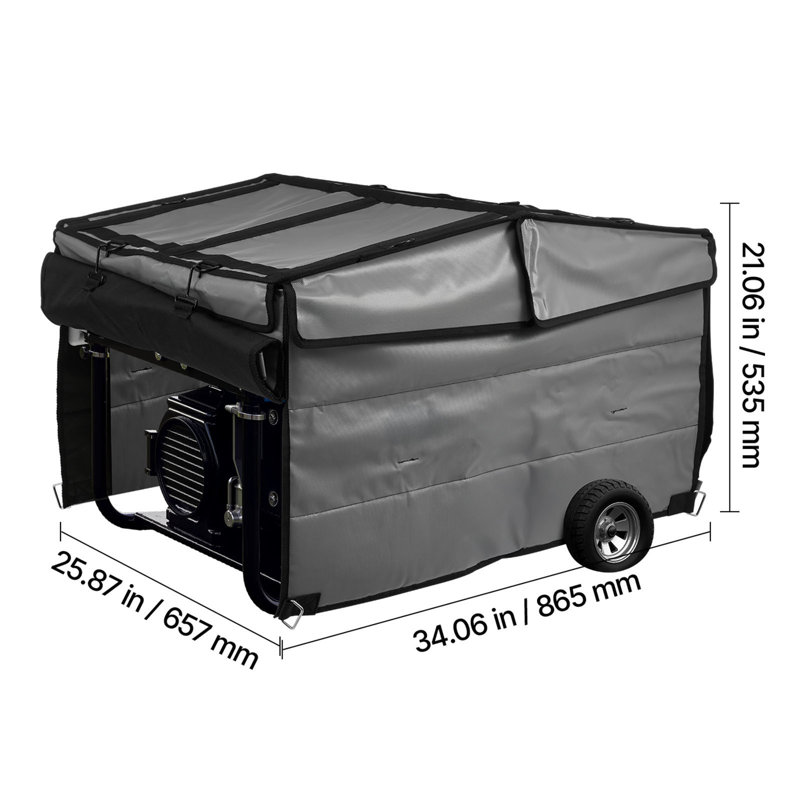 Generator Cover Universal Waterproof Cover 420D 34.06 x 25.87 x 21.06 in for 3500-12000W, Gray