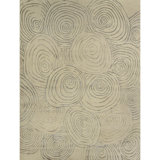 Hand Knotted Area Rug in Ivory And Grey