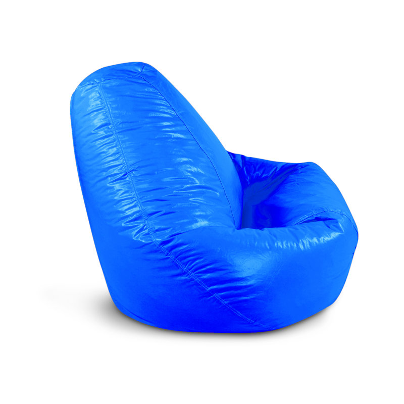 Faux Leather Bean Bag Chair & Lounger, Nautical Blue Faux Leather