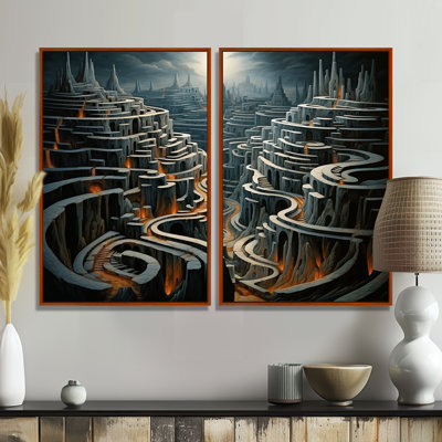 Maze Surreal Landscape I - Traditional Art Prints On Canvas