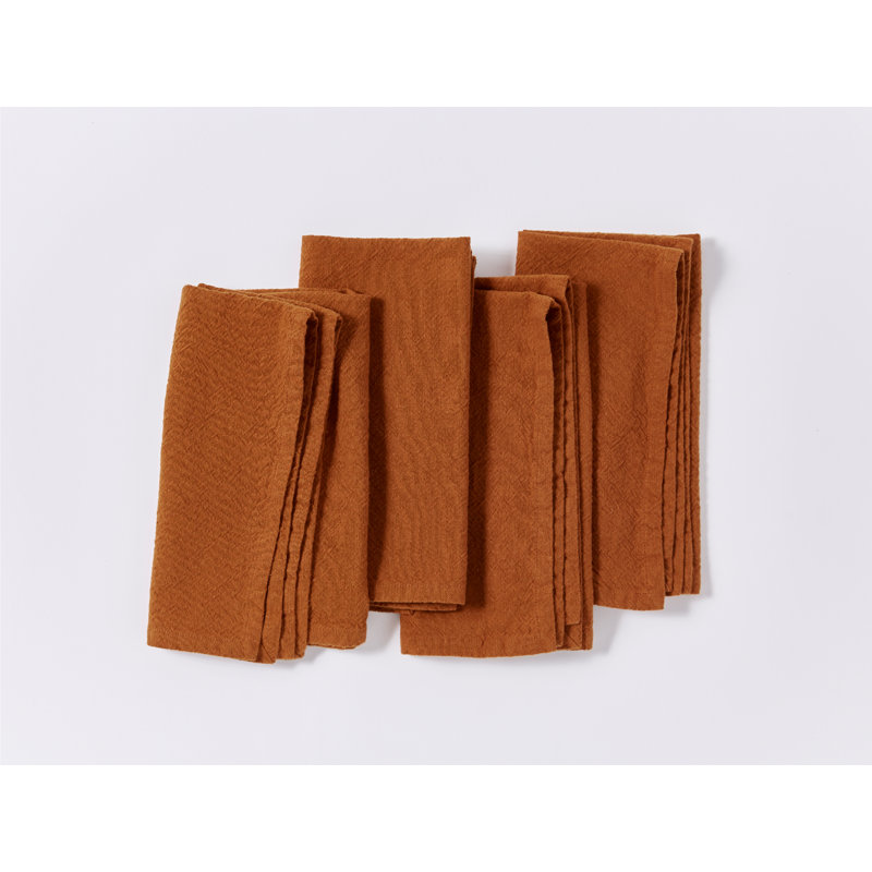 Rust Organic Cotton Textured Napkin Set of 4