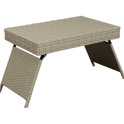 Table portative pliante en osier