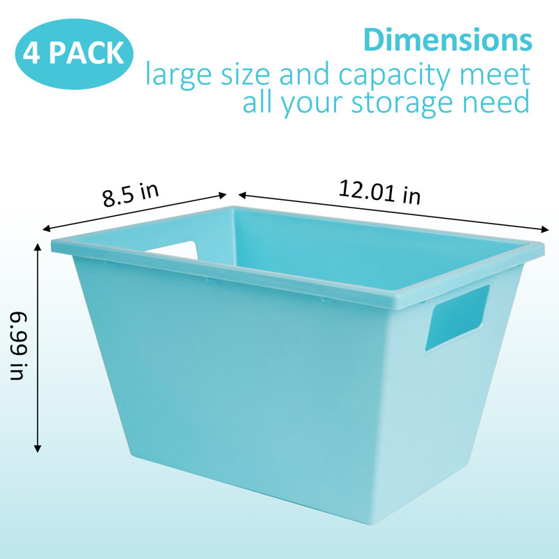 4-pack Storage Baskets, Plastic Pp Material Organizer Bin