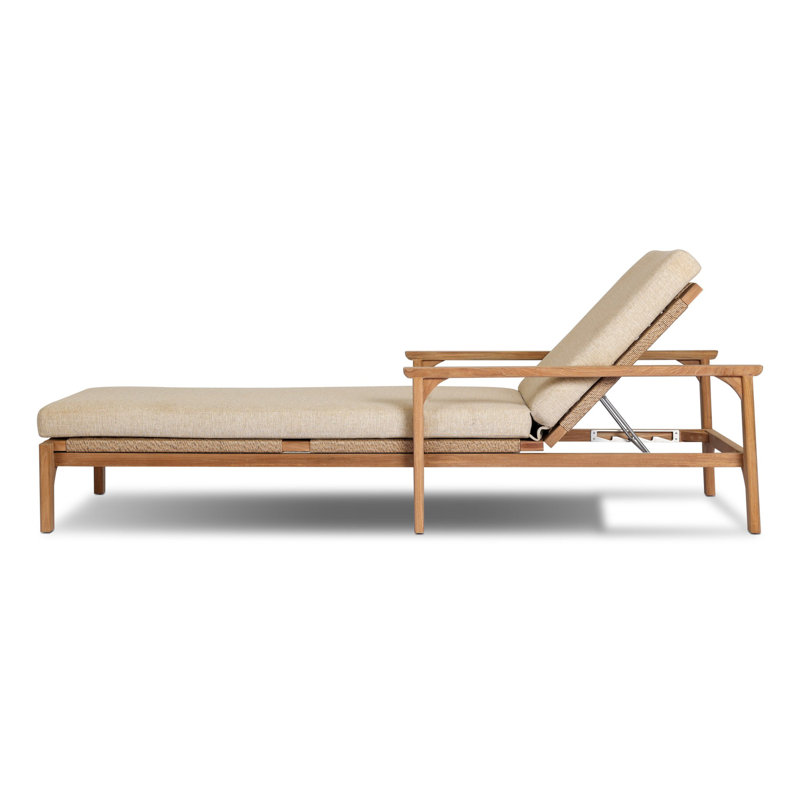 Topeka Outdoor Teak Chaise Lounge