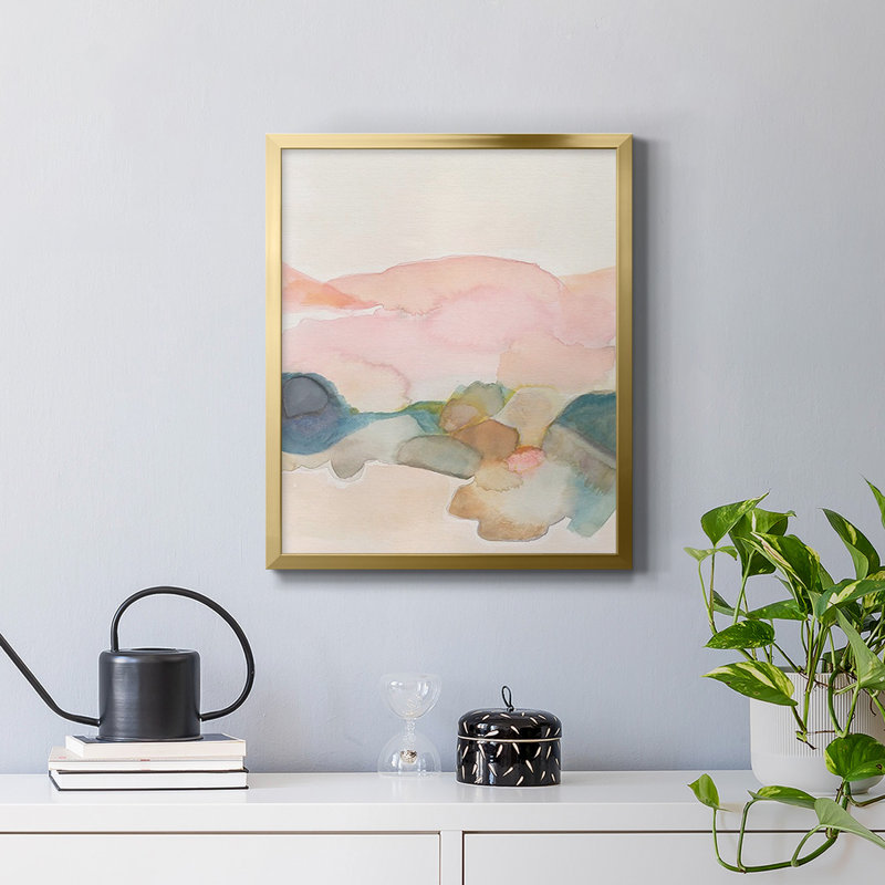 Toile encadrée de qualité supérieure Desert Canyon II - prête à être accrochée, H 24 po x l 20 po, Or