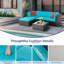 Ensemble de patio d'extérieur en rotin 6 pièces avec foyer-1151621723