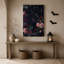 Art sur toile rose et mauve entouré de perles-137123064