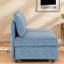 Canapés modernes compacts avec rangement, chenille bleu antique pour petits espaces