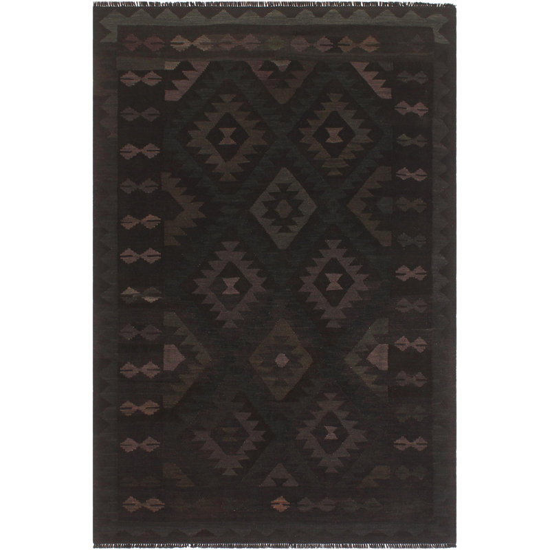 Tapis tribal / géométrique / en laine tissé à la main rectangulaire de style sud-ouest 4 pi 9 po x 6 pi 6 po Cedorah