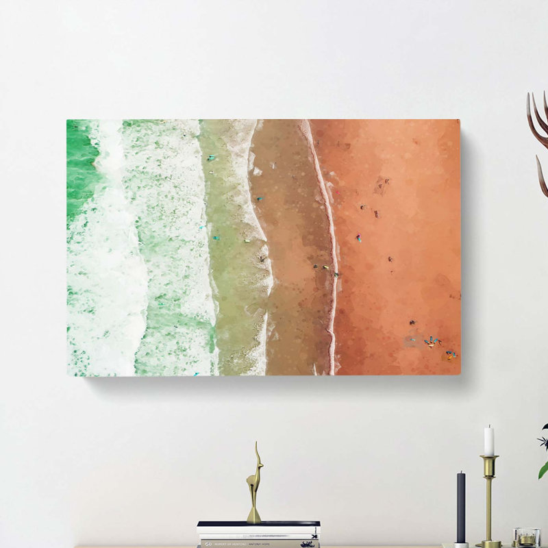 Newquay Beach In Cornwall - Wrapped Canvas, 35cm H x 50cm W x 3cm D