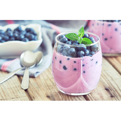Blueberry Yogurt In Glass by Nedim_B - Wrapped Canvas Print