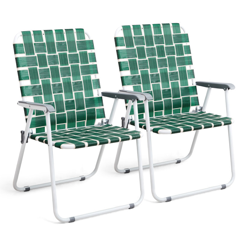 Metal Folding Widen Beach Chair(Set Of 1), Green