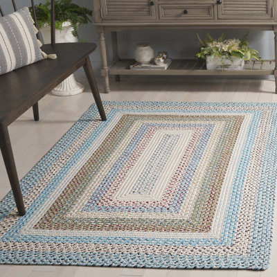 Braided 322 Area Indoor/Outdoor Area Rug In Beige / Light Blue