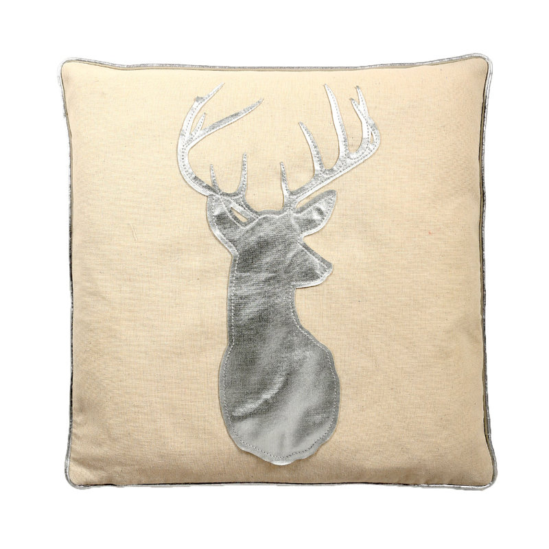  Housse de coussin Deer, Argent, Polyester
