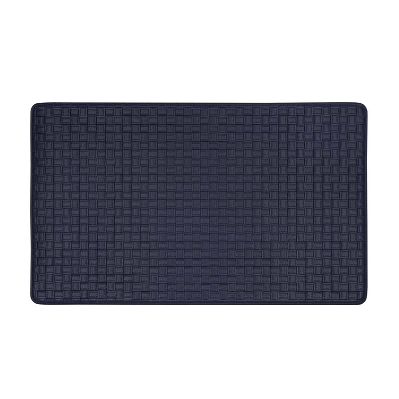 Tapis tissé gaufré anti-fatigue, Rectangle 1 pi 8 po x 3 pi 3 po, Bleu marine