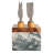 Marble Cheese Server Set With Mango Wood Stand, Black, Set Of 4