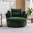 Kavonta Upholstered Slipcovered Swivel Barrel Chair with Ottoman-81831071