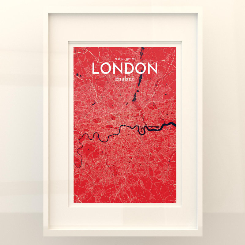 London City Map In Nautical - No Frame Print, 27.6cm H x 19.7cm W x 0.05cm D