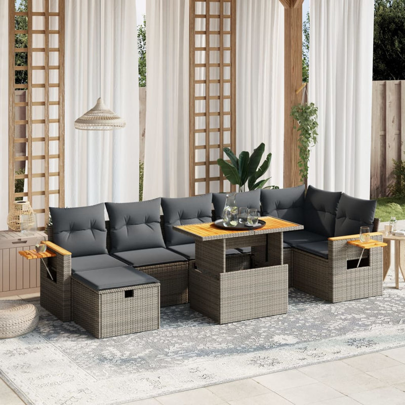 Ensemble de canapé de jardin Vidaxl gris