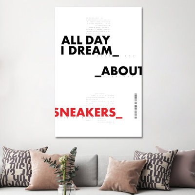 All Day I Dream About Sneakers II 1 Piece Wrapped Canvas Wall Art