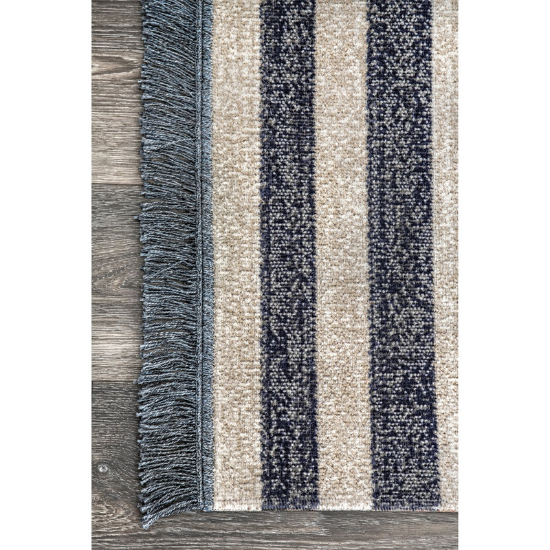 Tapis intérieur / extérieur bleu Jenning, Rectangle 6 pi 7 po x 9 pi