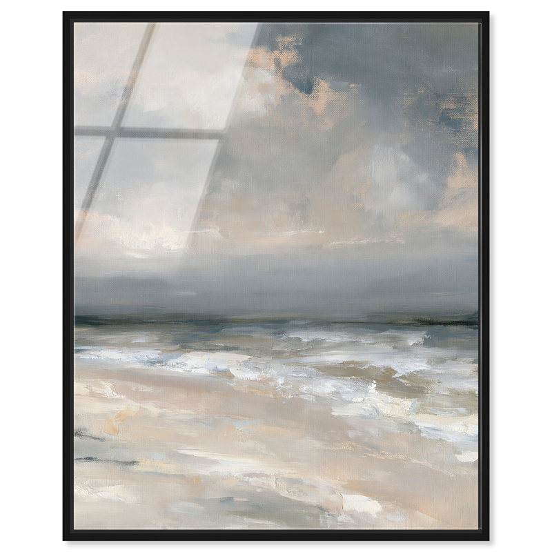 Décoration murale bord de mer Fading Coast I, H 21 po x l 17 po, Cadre noir
