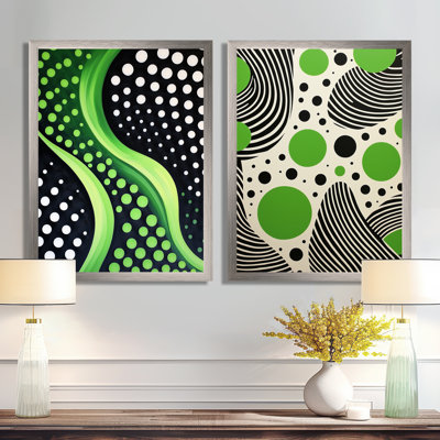 Art mural minimaliste vert et noir Minimalist