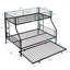 Lit simple superposé au dessus d'un lit double avec lit gigogne en métal, aucun sommier requis, assemblage facile