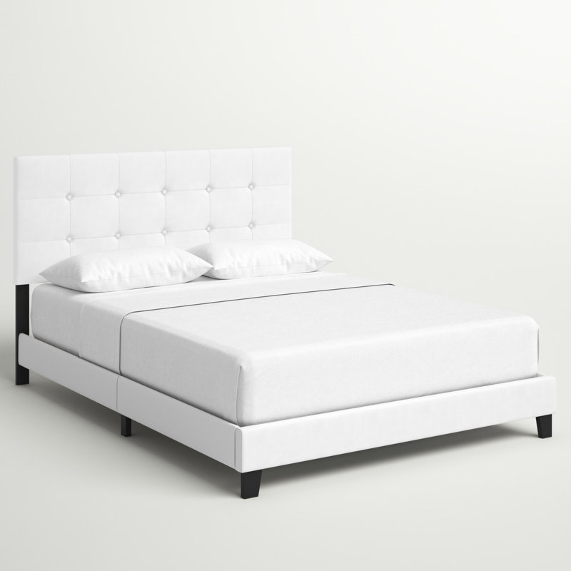 Lit en velours Amira Performance, Blanc, Grand