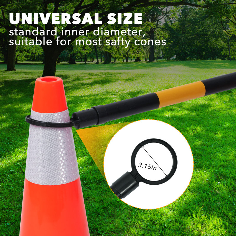 Retractable Traffic Cone Bars PVC 50 - 78.7 " (Set Of 6)