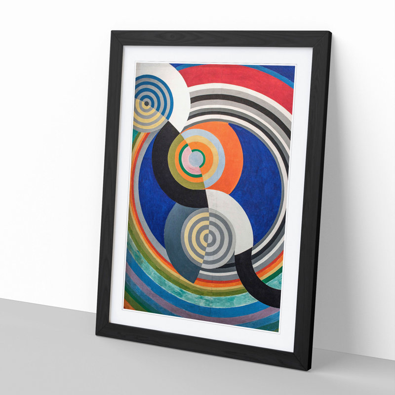 Rhythm Vol.2 by Robert Delaunay - Picture Frame Painting, 36cm H x 27cm W x 2cm D, Black Framed