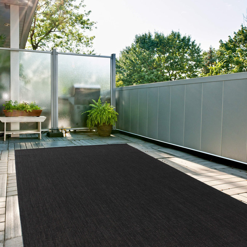 Ecology Collection Solid Colour Indoor / Outdoor Area Rug, Rectangle 80 x 150 cm