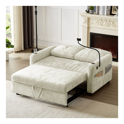 Monelle 53.9" Pull-Out Loveseat Sofa Bed with Adjustable Backrest