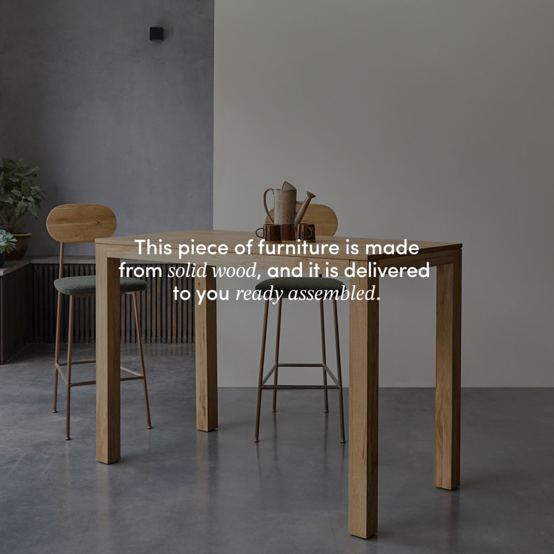 Eden Solid Oak Dining Table, 41.34"H x 59.06"L x 29.53"W