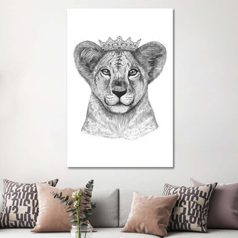 Lion Princess by Valeriya Korenkova - Wrapped Canvas Print, 152.5 cm H x 101.5 cm W
