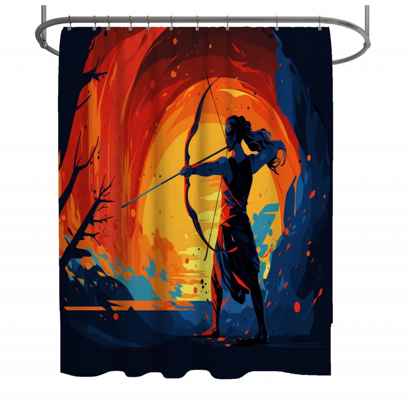 Rideau de douche Archery - Décoration de salle de bain sport, H 83 po x l 70 po