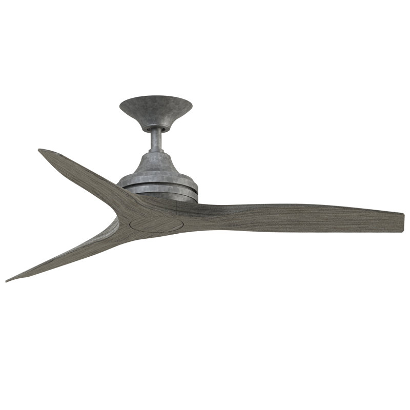 Spitfire 48 inch Indoor/Outdoor Ceiling Fan - Galvanized with Weathered Wood Blades, Galvanized, Weathered Wood