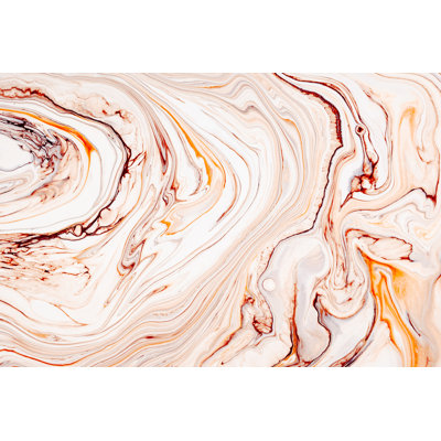 Abstract Orange Marble - Wrapped Canvas Painting
