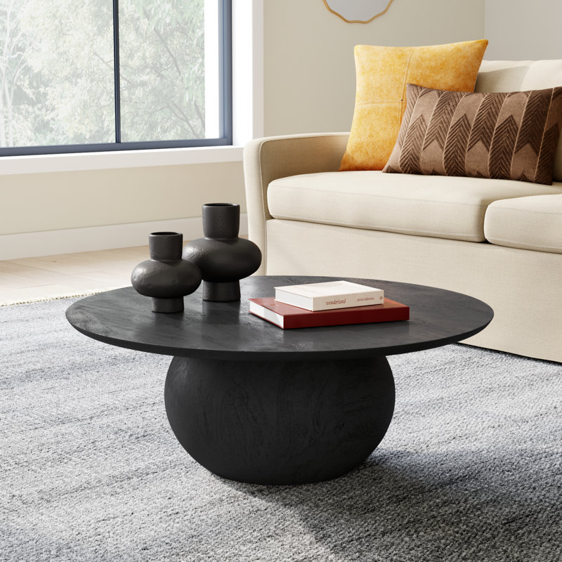Iver Solid Wood Single Coffee Table, Black