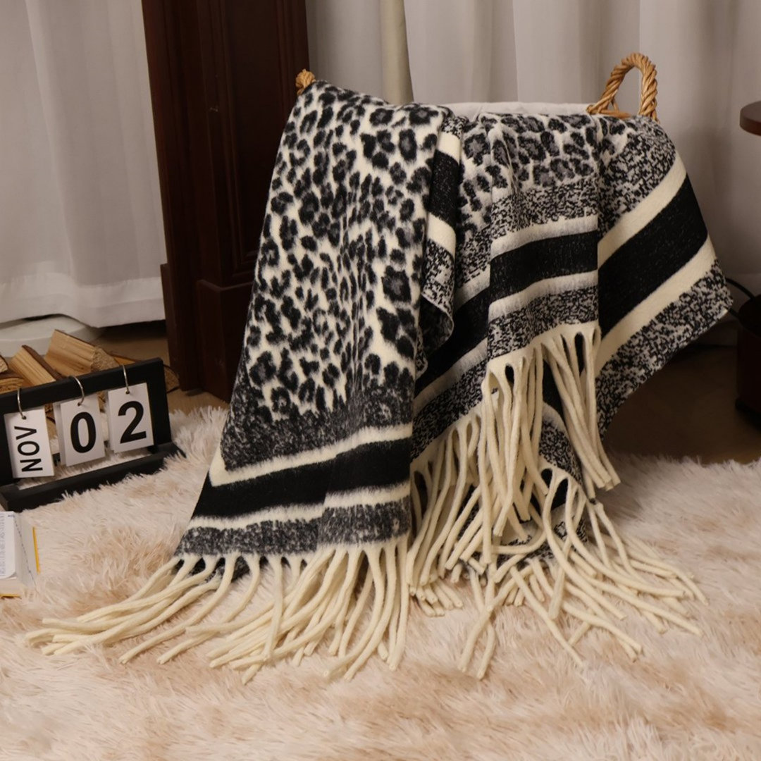 Tassel Throw Blanket, Cozy Poncho Blanket For Women.