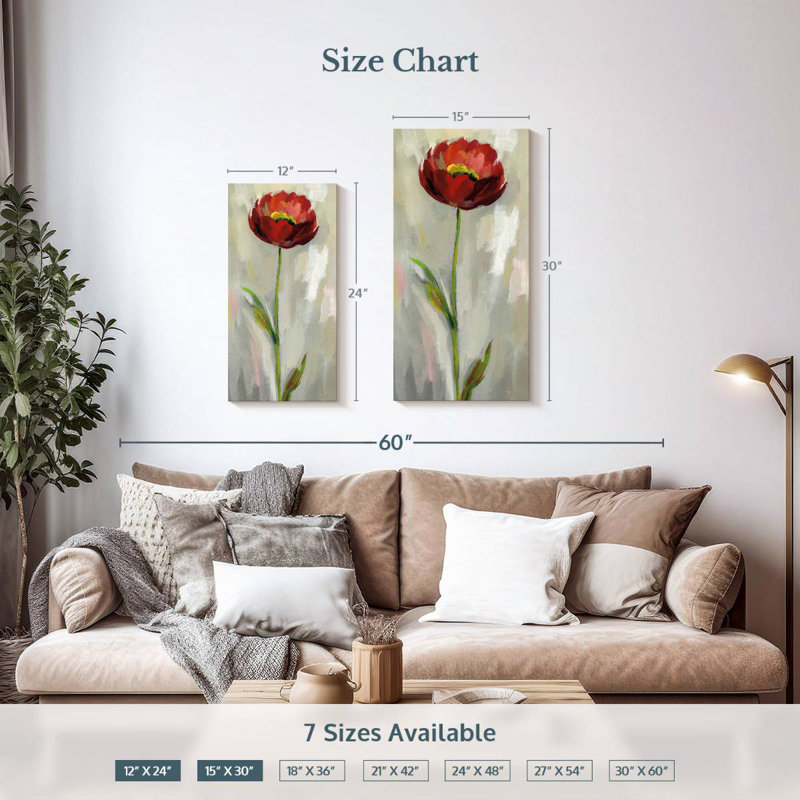 Single Stem Flower V, 24" H x 12" W