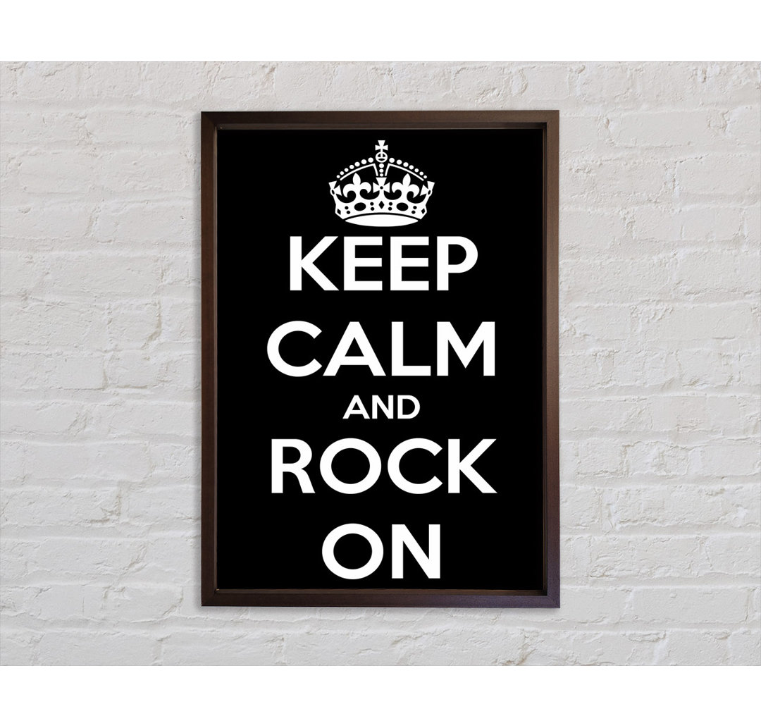 Keep Calm And Rock On - Einzelner Bilderrahmen Typografie auf Leinwand