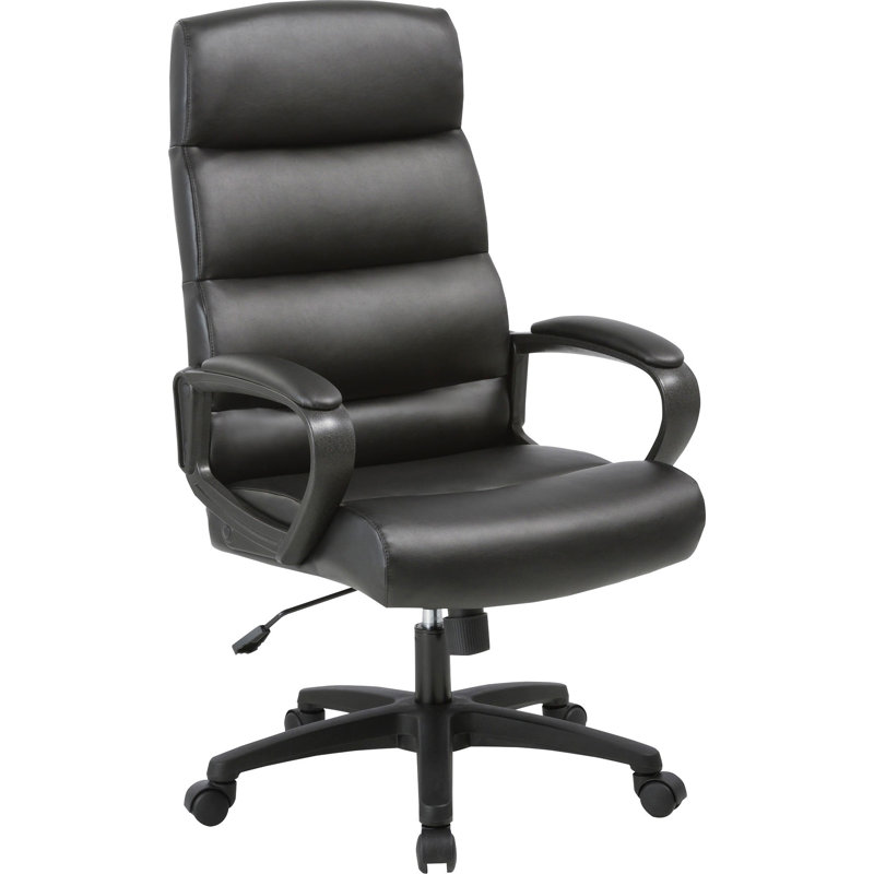 Soho High-Back Leather Executive Swivel Chair in Black