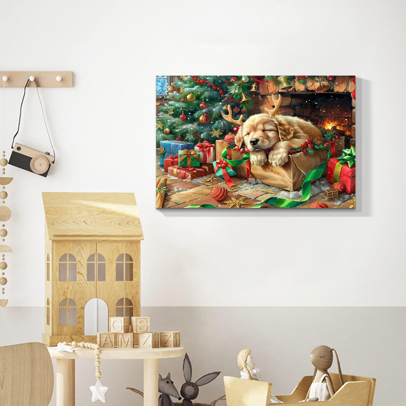 Arbre de Noël, art mural sur toile, H 24 po x l 36 po