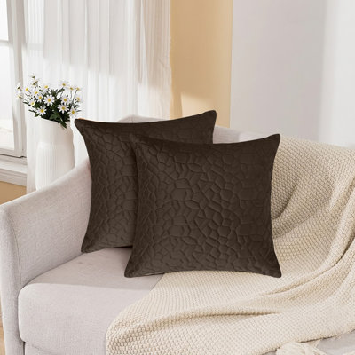 Luxury Pebbles Velvet Cushion Covers Set Of 2 Soft Throw Cushion Cases Sofa, Couch