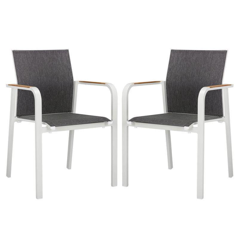 Fauteuil Dexter avec ensemble en teck 2, Blanc